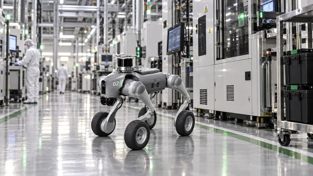 Robot undergoing initial service inspection at TMRC